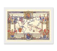 Map Webb 1937 British Empire Commonwealth Pictorial Artwork Framed Wall Art Print A4 Artery8 White One Size