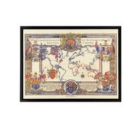 Artery8 Map Webb 1937 British Empire Framed Canvas Wall Art Print | Size: W18" x H24" Artery8 Multicolor W18" x H24"