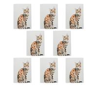 Artery8 Marble Coat Bengal Cat Lover Bright Watercolour Art Cards Pack of 8 in Brown | Size: 8 pack Artery8 Brown 8 pack