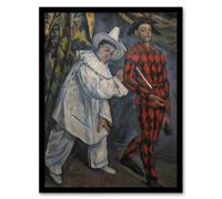 Artery8 Mardi Gras Pierrot Clown & Harlequin Cezanne Framed Wall Art Print | Size: A4 Artery8 Multicolor A4