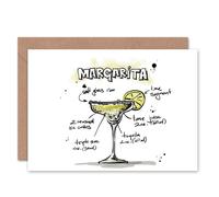 Artery8 Margarita Cocktail Drink Recipe Drawing Birthday Card Artery8 Multicolor
