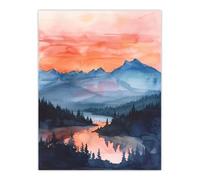 Artery8 Maroon Bells Tranquil Sunset Mountain Landscape Living Room Large Wall Art Poster Print Thick Paper 18X24 Inch