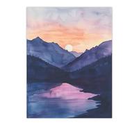 Artery8 Maroon Lake Atmospheric Sunset Mountain Landscape Living Room Extra Large XL Wall Art Poster Print