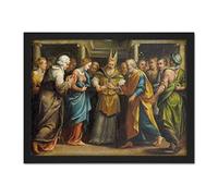 Artery8 Marriage Of Mary And Joseph Wedding Painting Artwork Framed Wall Art Print 18X24 Inch