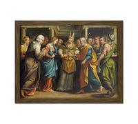 Artery8 Marriage Of Mary And Joseph Wedding Painting Artwork Framed Wall Art Print 18X24 Inch