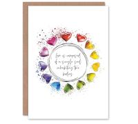 Artery8 Marriage Poem Single Soul Two Bodies Aristotle Rainbow Blank For Him Or Her Art Wedding Card