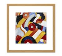 Artery8 Marsden Hartley Abstraction Painting 8X8 Inch Square Wooden Framed Wall Art Print Picture with Mount in Light Oak Artery8 Light Oak