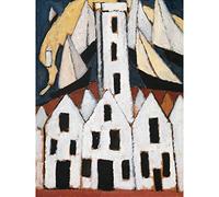 Artery8 Marsden Hartley Movement No 5 Provincetown Houses Painting Premium Wall Art Canvas Print 18X24 Inch