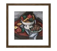Artery8 Marsden Hartley Still Life No 2 Painting 8X8 Inch Square Wooden Framed Wall Art Print Picture with Mount in Brown Artery8 Brown