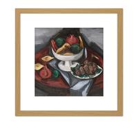 Artery8 Marsden Hartley Still Life No 2 Painting 8X8 Inch Square Wooden Framed Wall Art Print Picture with Mount in Light Oak Artery8 Light Oak