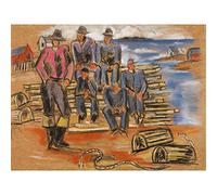 Artery8 Marsden Hartley Study Lobster Fishermen Painting Extra Large XL Wall Art Poster Print