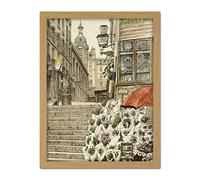 Artery8 Martial Road Paris Eglise Bonne-Nouvelle 1877 Illustration Artwork Framed Wall Art Print 18X24 Inch