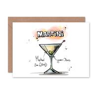 Artery8 Martini Cocktail Drink Recipe Drawing Birthday Card Artery8 Multicolor