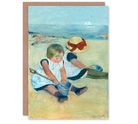 Artery8 Mary Cassatt Art Card Children Playing on the Beach Artery8 Multicolor