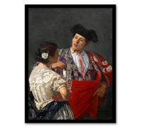 Artery8 Mary Cassatt Framed Wall Art Offering The Panal To A Bullfighter in Grey | Size: A3 Artery8 Grey A3