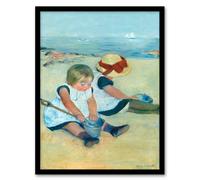 Artery8 Mary Cassatt Framed Wall Art Print Children Playing on the Beach | Size: A3 Artery8 Multicolor A3