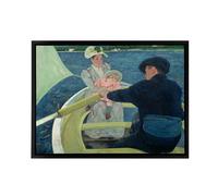 Artery8 Mary Cassatt The Boating Party Framed Canvas Wall Art Print in Blue | Size: W12" x H16" Artery8 Blue W12" x H16"