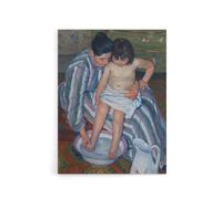 Artery8 Mary Cassatt The Child's Bath Canvas Wall Art Print | Size: W24" x H32" Artery8 Multicolor W24" x H32"