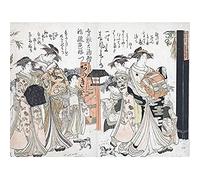 Artery8 Masanobu Courtesans Takikawa Hanaogi Ogiya House Unframed Wall Art Print Poster Home Decor Premium