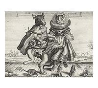 Artery8 Matham Pietersz Dancing Dog Cat Sweet Love Engraving Unframed Wall Art Print Poster Home Decor Premium