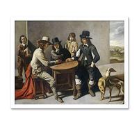 Artery8 Mathieu Lenain Le Cadet The Dice Shooters Painting Art Print Framed Poster Wall Decor 12x16 inch