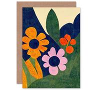 Artery8 Matisse Style Flowers for Wife Her Mum Sister Daughter Mom Gran Nan Birthday Thank You Congratulations Blank Art Greeting Card