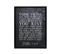 Artery8 Matthew 11 28 30 Come To Me All You Bible Quote Framed Canvas Wall Art Print in Grey | Size: W18" x H24" Artery8 Grey W18" x H24"
