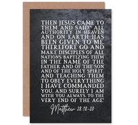 Artery8 Matthew 28:18-20 Jesus I am with you always to the very end of the age Christian Bible Verse Quote Scripture Typography Sealed Greeting Card Plus Envelope Blank inside