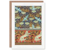 Artery8 Maurice Pillard Verneuil Art Card Kingfisher Bird and Horse Pattern