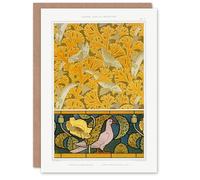 Artery8 Maurice Pillard Verneuil Art Card Poppy Pigeon and Coral Fish Patterns