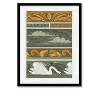 Artery8 Maurice Pillard Verneuil Framed Wall Art Birds Bats Squirrels Swans in Green | Size: A4 Artery8 Green A4