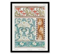 Artery8 Maurice Pillard Verneuil Framed Wall Art Daffodil Floral Patterns in Blue | Size: A3 Artery8 Blue A3