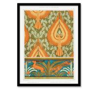 Artery8 Maurice Pillard Verneuil Framed Wall Art Eagle Antelope & Tiger Patterns in Orange | Size: A3 Artery8 Orange A3