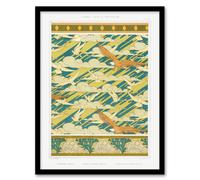 Artery8 Maurice Pillard Verneuil Framed Wall Art Eagles Doves & Sea Shell Patterns in Green | Size: A3 Artery8 Green A3