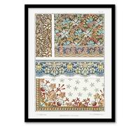 Artery8 Maurice Pillard Verneuil Framed Wall Art Geranium Floral Patterns - A3 Size