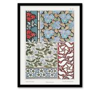 Artery8 Maurice Pillard Verneuil Framed Wall Art Periwinkle Flower Pattern - A4 Size