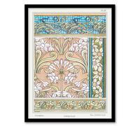 Artery8 Maurice Pillard Verneuil Framed Wall Art Print Daffodil Art Nouveau in Green | Size: A4 Artery8 Green A4