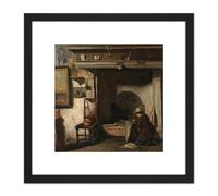 Artery8 Mauve Studio Haarlem Painter Pieter Frederik Van Os 8X8 Inch Square Wooden Framed Wall Art Print Picture with Mount in Black Artery8 Black