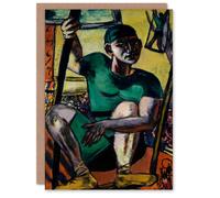 Artery8 Max Beckmann Art Card Acrobat Portrait on the Trapeze Artery8 Multicolor