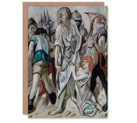 Artery8 Max Beckmann Art Card Jesus Christ & the Sinner Blank Greeting Card in Grey Artery8 Grey