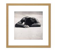 Artery8 Max Dupain Sunbaker 8X8 Inch Square Wooden Framed Wall Art Print Picture with Mount in Light Oak Artery8 Light Oak