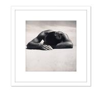 Artery8 Max Dupain Sunbaker 8X8 Inch Square Wooden Framed Wall Art Print Picture with Mount in White Artery8 White
