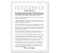 Artery8 Max Ehrmann Desiderata Poetry A4 Artwork Framed Wall Art Print