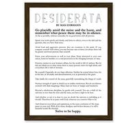 Max Ehrmann Desiderata Poetry A4 Artwork Framed Wall Art Print Artery8 Brown One Size