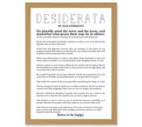 Artery8 Max Ehrmann Desiderata Poetry A4 Artwork Framed Wall Art Print