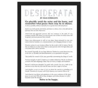 Artery8 Max Ehrmann Desiderata Poetry A4 Artwork Framed Wall Art Print in Black Artery8 Black