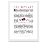 Artery8 Max Ehrmann Typography Quote Desiderata Floral Inspiration A4 Artwork Framed Wall Art Print