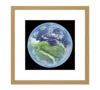 Artery8 McGill Space NASA Mars Terraforming Illustartion 8X8 Inch Square Wooden Framed Wall Art Print Picture with Mount in Light Oak Artery8 Light Oak