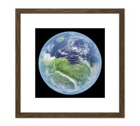 Artery8 McGill Space NASA Mars Terraforming Illustartion 8X8 Inch Square Wooden Framed Wall Art Print Picture with Mount in Brown Artery8 Brown