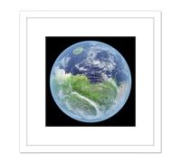 Artery8 McGill Space NASA Mars Terraforming Illustartion 8X8 Inch Square Wooden Framed Wall Art Print Picture with Mount in White Artery8 White